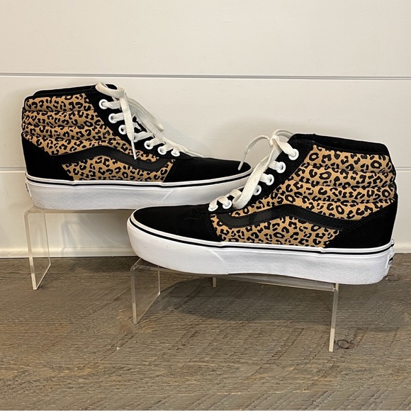 Vans Ward Hi Platform Cheetah Leopard Skate High Top Shoes - Size 8.5 - Picture 4 of 8